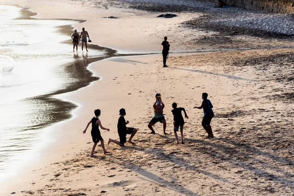 Salvador Bahia Brasile Ottobre 2020 Persone Che Divertono Sulla Spiaggia — Foto Stock