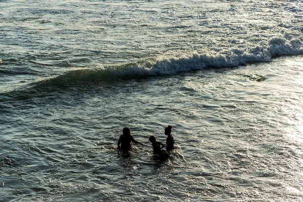 Salvador Bahia Brasile Ottobre 2020 Persone Che Divertono Sulla Spiaggia — Foto Stock