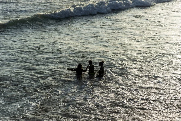Salvador Bahia Brasile Ottobre 2020 Persone Che Divertono Sulla Spiaggia — Foto Stock