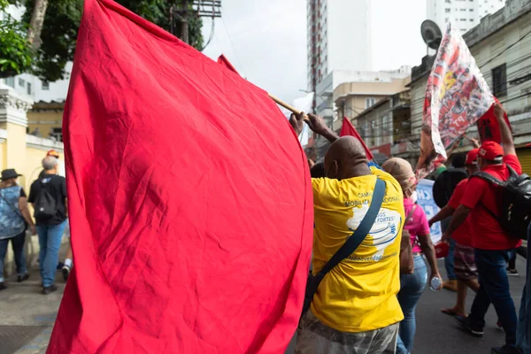 Salvador Bahia Brasilien Juli 2021 Brasilianarna Protesterar Mot President Jair — Stockfoto