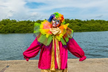 Maragogipe, Bahia, Brezilya - 04 Mart 2019: Carnaval de Maragojipe Brezilya 'nın Bahia eyaletinin Maragogipe şehrinde her yıl düzenlenen geleneksel bir karnaval festivali..