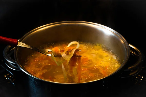 Una Olla Estufa Cocinando Arroz Salvador Bahía Brasil — Foto de Stock