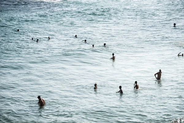 Salvador Bahia Brazil September 2021 People Bathing Water Paciencia Beach — Stock Photo, Image