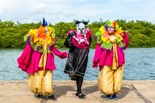 Maragogipe, Bahia, Brezilya - 04 Mart 2019: Carnaval de Maragojipe Brezilya 'nın Bahia eyaletinin Maragogipe şehrinde her yıl düzenlenen geleneksel bir karnaval festivali..