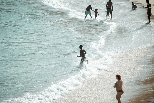Salvador Bahia Brazil September 2021 People Bathing Water Paciencia Beach — 图库照片