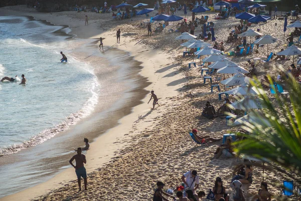 Salvador Bahia Brasil September 2021 Folk Har Det Gøy Stranden – stockfoto