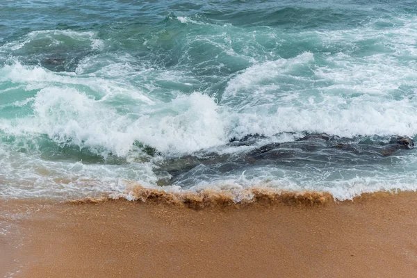 Rocks Sand Rio Vermelho Beach Cloudy Day City Salvador Bahia — Stock Photo, Image