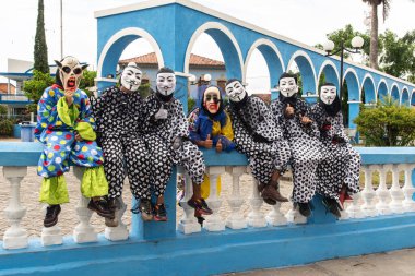 Maragogipe, Bahia, Brezilya - 04 Mart 2019: Carnaval de Maragojipe Brezilya 'nın Bahia eyaletinin Maragogipe şehrinde her yıl düzenlenen geleneksel bir karnaval festivali..