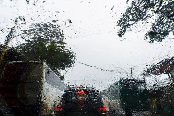Salvador Bahia Brezilya Kasım 2021 Yağmurlu Bir Günde Sokakta Trafik — Stok fotoğraf