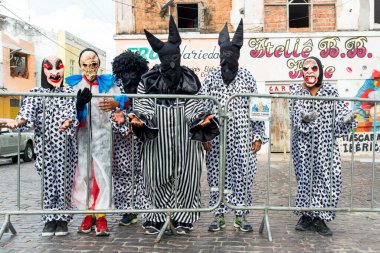 Maragogipe, Bahia, Brezilya - 04 Mart 2019: Carnaval de Maragojipe Brezilya 'nın Bahia eyaletinin Maragogipe şehrinde her yıl düzenlenen geleneksel bir karnaval festivali..