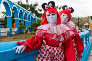 Maragogipe, Bahia, Brezilya - 04 Mart 2019: Carnaval de Maragojipe Brezilya 'nın Bahia eyaletinin Maragogipe şehrinde her yıl düzenlenen geleneksel bir karnaval festivali..