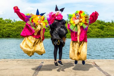 Maragogipe, Bahia, Brezilya - 04 Mart 2019: Carnaval de Maragojipe Brezilya 'nın Bahia eyaletinin Maragogipe şehrinde her yıl düzenlenen geleneksel bir karnaval festivali..