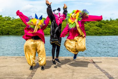 Maragogipe, Bahia, Brezilya - 04 Mart 2019: Carnaval de Maragojipe Brezilya 'nın Bahia eyaletinin Maragogipe şehrinde her yıl düzenlenen geleneksel bir karnaval festivali..