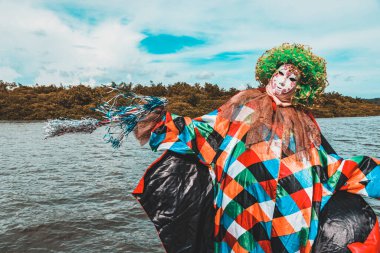 Maragogipe, Bahia, Brezilya - 04 Mart 2019: Carnaval de Maragojipe Brezilya 'nın Bahia eyaletinin Maragogipe şehrinde her yıl düzenlenen geleneksel bir karnaval festivali..