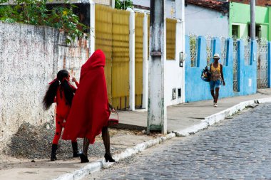 Maragogipe, Bahia, Brezilya - 04 Mart 2019: Carnaval de Maragojipe Brezilya 'nın Bahia eyaletinin Maragogipe şehrinde her yıl düzenlenen geleneksel bir karnaval festivali..