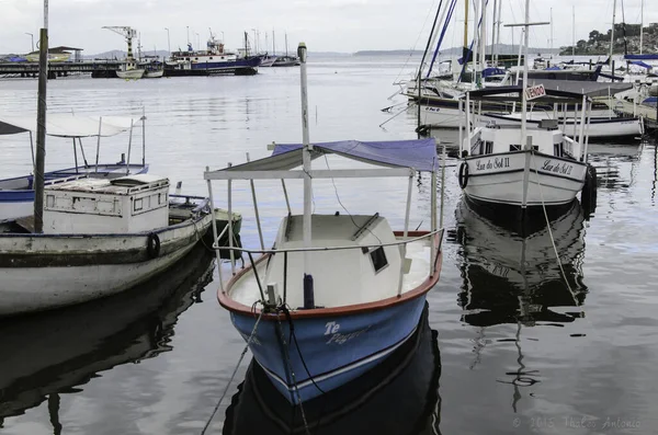 Salvador Bahia Brazylia Stycznia 2015 Łodzie Rybackie Wycieczkowe Zacumowane Porcie — Zdjęcie stockowe