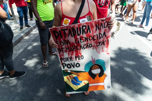 Salvador Bahia Brazylia Września 2021 Brazylijczycy Protestują Przeciwko Rządowi Jair — Zdjęcie stockowe
