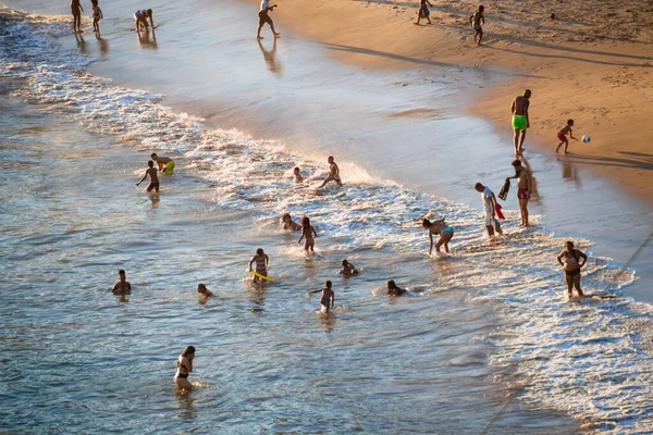 Сальвадор Баия Бразилия Сентября 2021 Года Большая Группа Людей Пляже — стоковое фото