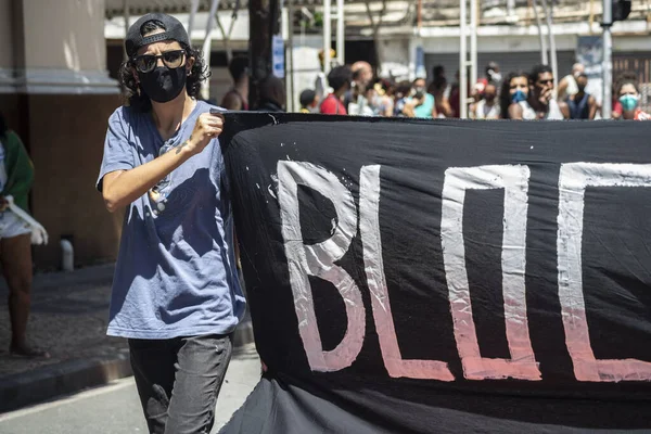 Salvador Bahía Brasil Septiembre 2021 Los Brasileños Protestan Con Pancartas —  Fotos de Stock