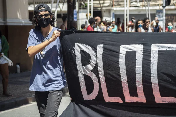 Salvador Bahia Brazil September 2021 Brazilians Protest Banners Posters Government — Stock Photo, Image