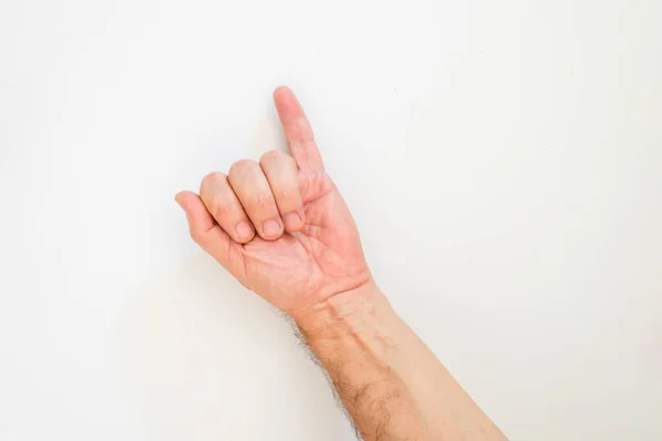 Nahaufnahme Einer Hellen Hand Auf Weißem Hintergrund Salvador Bahia Brasilien — Stockfoto