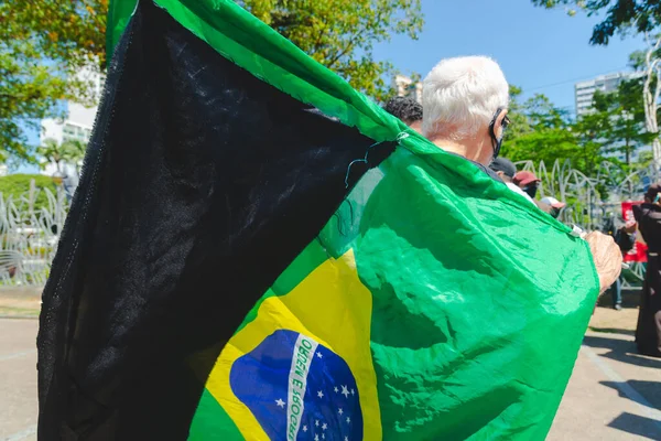 Salvador Bahia Brasilien September 2021 Brasilianer Protestieren Mit Transparenten Und — Stockfoto