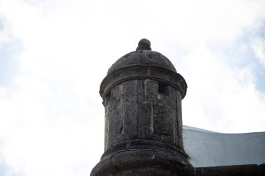 Deniz koruma kalesinin düşük görüş alanı. Salvador Şehri, Bahia Eyaleti, Brezilya.