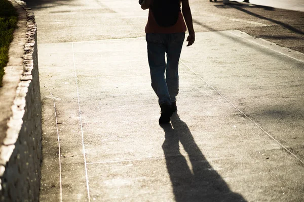 Salvador Bahia Brasile Settembre 2021 Silhouette Una Persona Che Cammina — Foto Stock