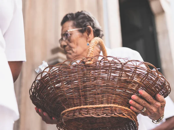 Salvador Bahia Brasile Gennaio 2019 Persone Alla Messa Religiosa Santo — Foto Stock