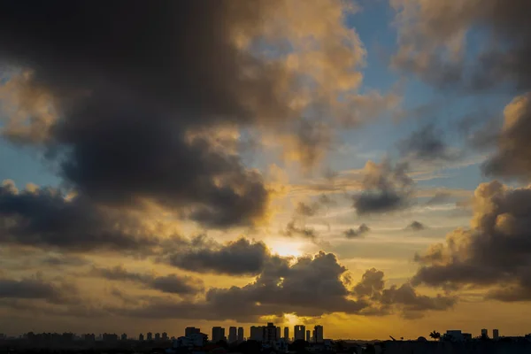 Dramatic Colorful Sunset City Salvador Capital Bahia Brazil — Stock Photo, Image