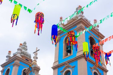 Salvador, Bahia, Brezilya - 20 Haziran 2019: Pillory Dekorasyonu, Sao Joao Festivali, Salvador Tarihi Merkezi, Bahia.