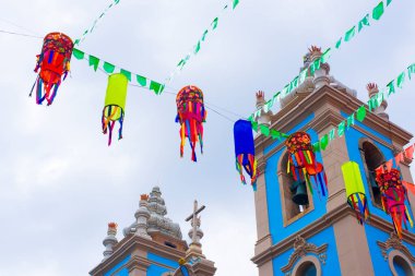Salvador, Bahia, Brezilya - 20 Haziran 2019: Pillory Dekorasyonu, Sao Joao Festivali, Salvador Tarihi Merkezi, Bahia.