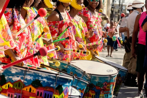 Salvador Bahia Brazylia Lipca 2015 Muzycy Widziani Podczas Parady Niepodległościowej — Zdjęcie stockowe