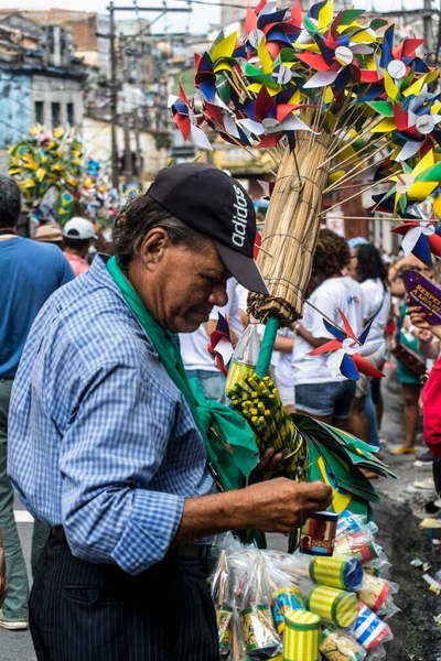 Salvador Bahía Brasil Julio 2015 Gente Vista Durante Desfile Independencia — Foto de Stock