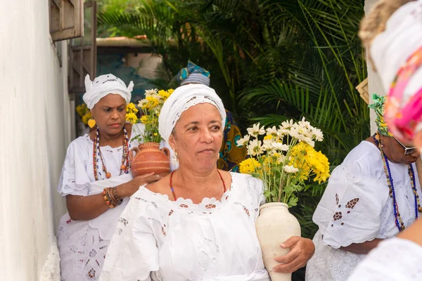 Saubara Bahia Brazil June 2020 Candomble Members Worshiping Religious House — Stock Photo, Image