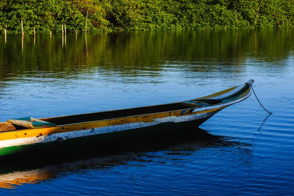 Canots Bateaux Amarrés Sur Rivière Jaguaripe Maragogipinho Ville Aratuipe Bahia — Photo