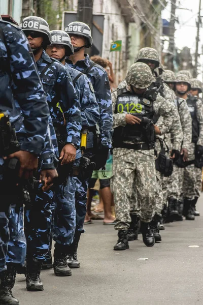 Salvador Bahia Brasile Luglio 2015 Personale Militare Viene Visto Durante — Foto Stock