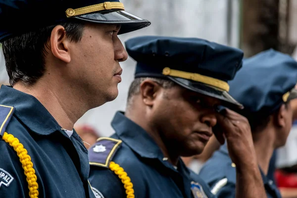 Salvador Bahía Brasil Julio 2015 Militares Son Vistos Durante Desfile —  Fotos de Stock