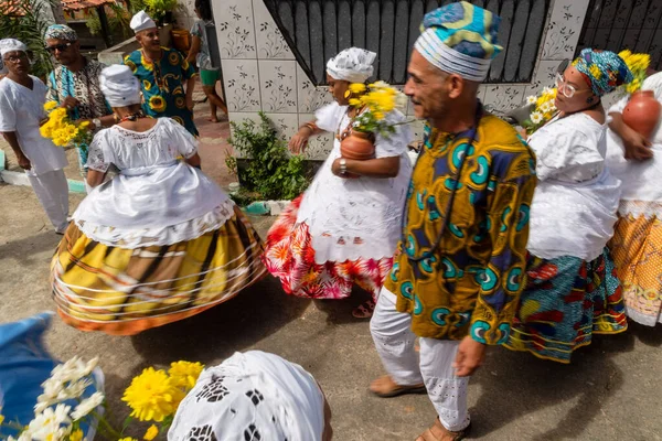 Saubara Bahia Brazylia Czerwca 2020 Członkowie Candomble Tańczą Śpiewają Festiwalu — Zdjęcie stockowe