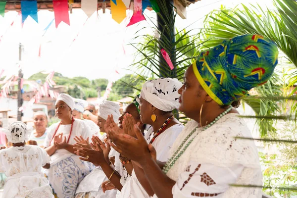 Saubara Bahia Brasil Junho 2020 Membros Candomble Dançando Cantando Festival — Fotografia de Stock