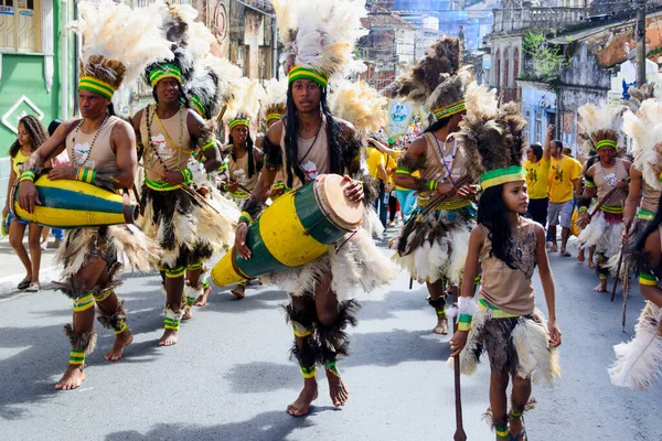 Salvador Bahia Brazília 2017 Július Őslakosok Részt Vesznek Dois Julho — Stock Fotó