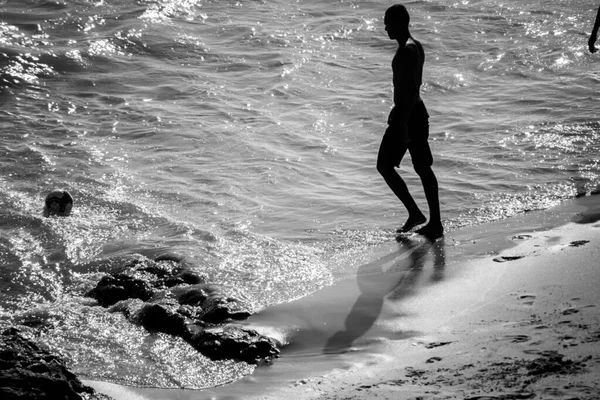 Salvador Bahia Brazilië November 2021 Mensen Die Strandvoetbal Spelen Paciencia — Stockfoto