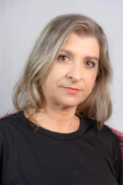 Retrato Una Mujer Sobre Fondo Claro Salvador Bahia Brasil — Foto de Stock