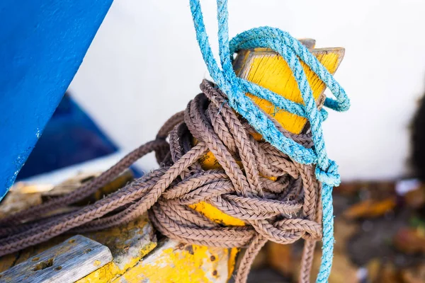 Detail Tip Boat Ropes Tied City Salvador Bahia Brazil — Stok fotoğraf
