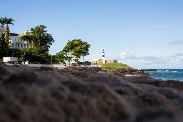 Salvador Bahia Brazil June 2022 View Afar Farol Barra Postcard — Zdjęcie stockowe