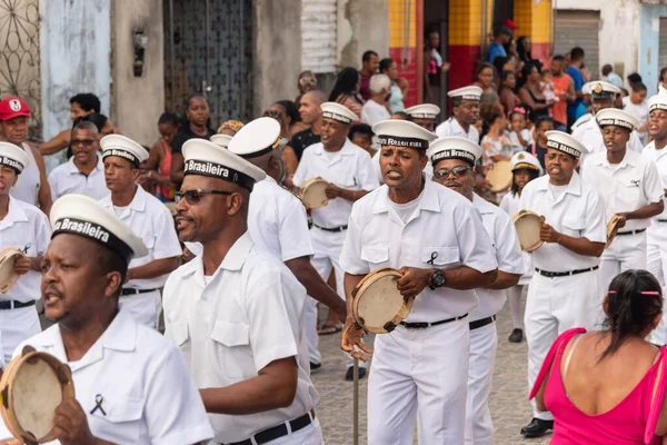 Saubara Bahia Brazil August 2022 Members Marujada Fragata Brasileira Parade — Zdjęcie stockowe