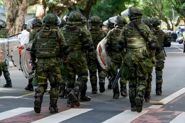Salvador Bahia Brazil September 2016 Brazilian Army Soldiers Military Parade — Φωτογραφία Αρχείου