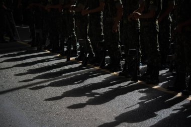 salvador, bahia, brazil - september 7, 2016: Brazilian Army soldiers during military parade in celebration of Brazil independence in the city of Salvador, Bahia.