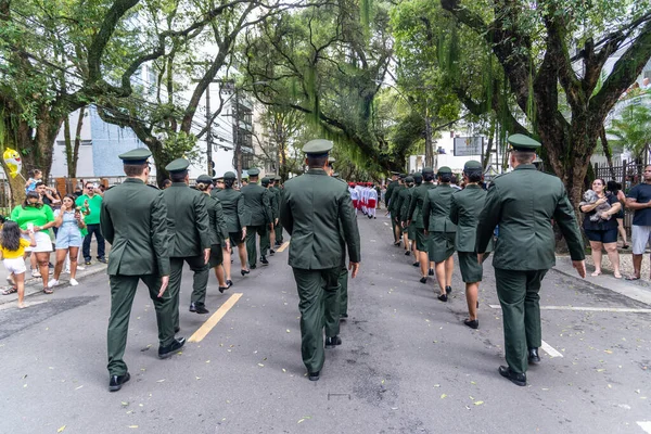 Salvador Bahia Brazil September 2022 Brazilian Army Officers Parading Independence — Zdjęcie stockowe