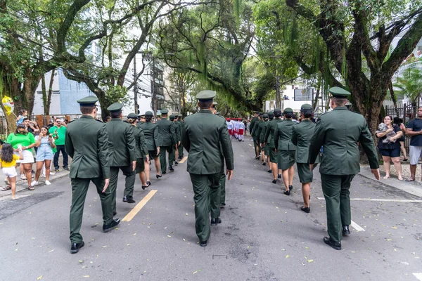 Salvador Bahia Brazil September 2022 Brazilian Army Officers Parading Independence — стоковое фото